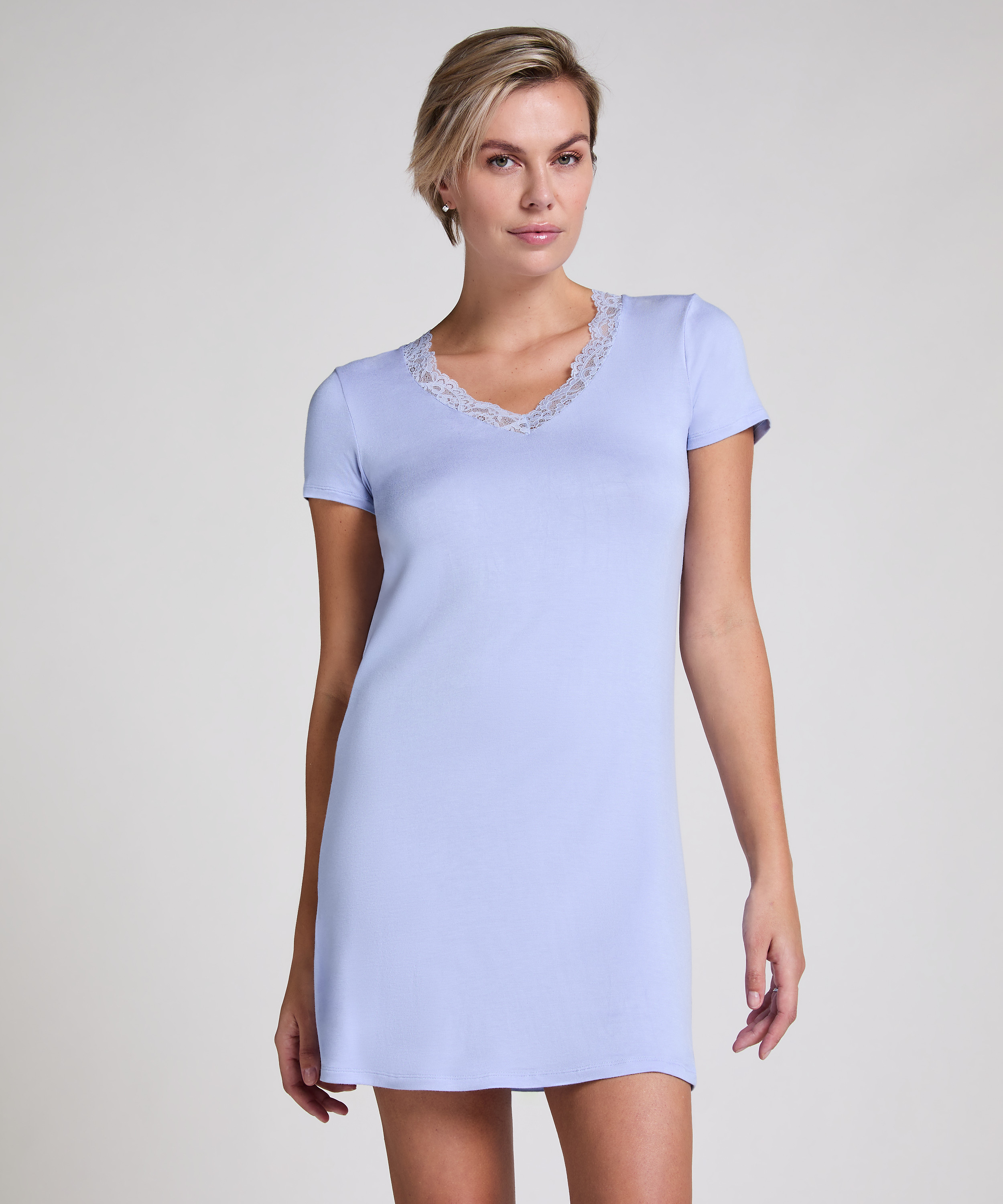Chemise de nuit en jersey, Bleu, main