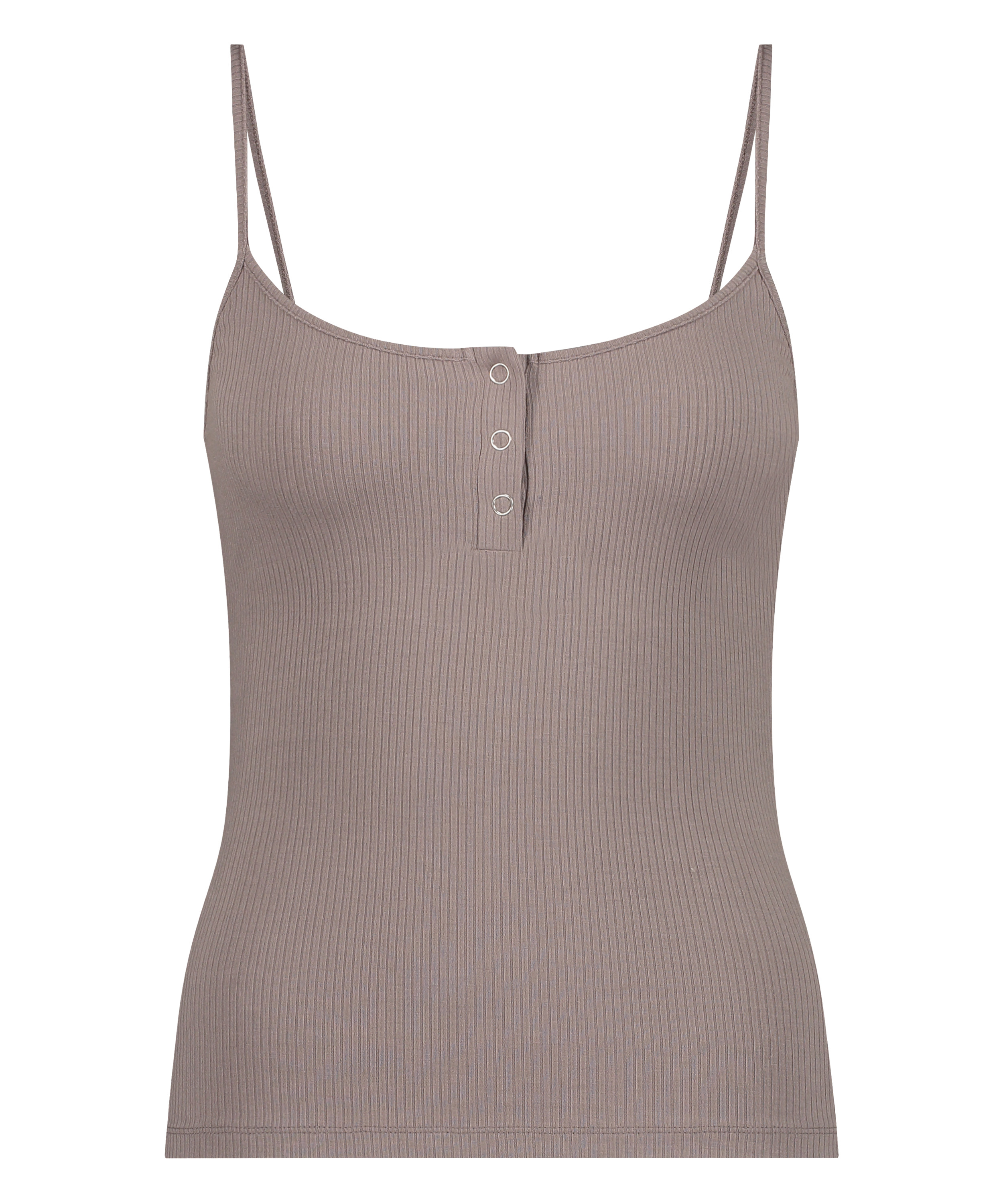 Top sans manches Rib, Marron, main