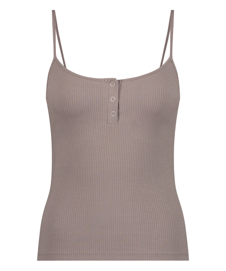 Top sans manches Rib, Marron