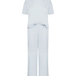 Pyjama Set Cotton Jersey Long, Bleu