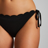 Lot de 2 Slip de Bikini Cheeky Tanga Scallop, Noir
