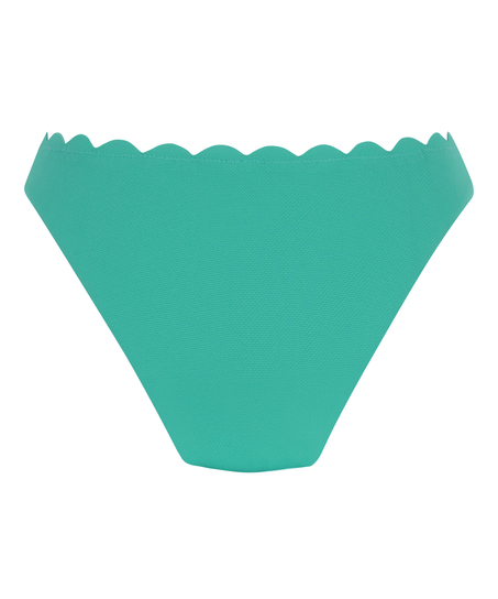 Slip de Bikini Échancrés Scallop, Vert