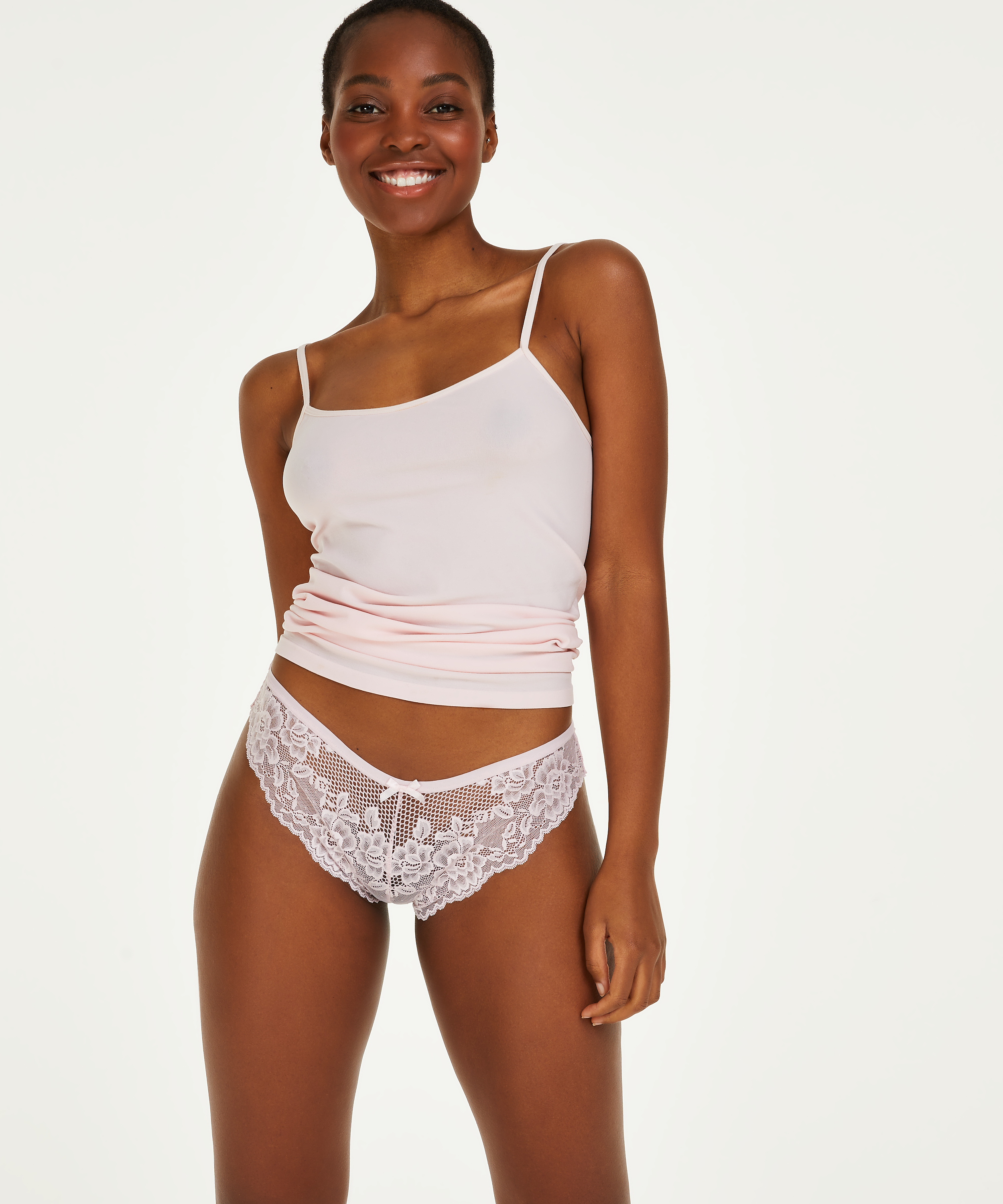 Slip brésilien Bianca, Rose, main