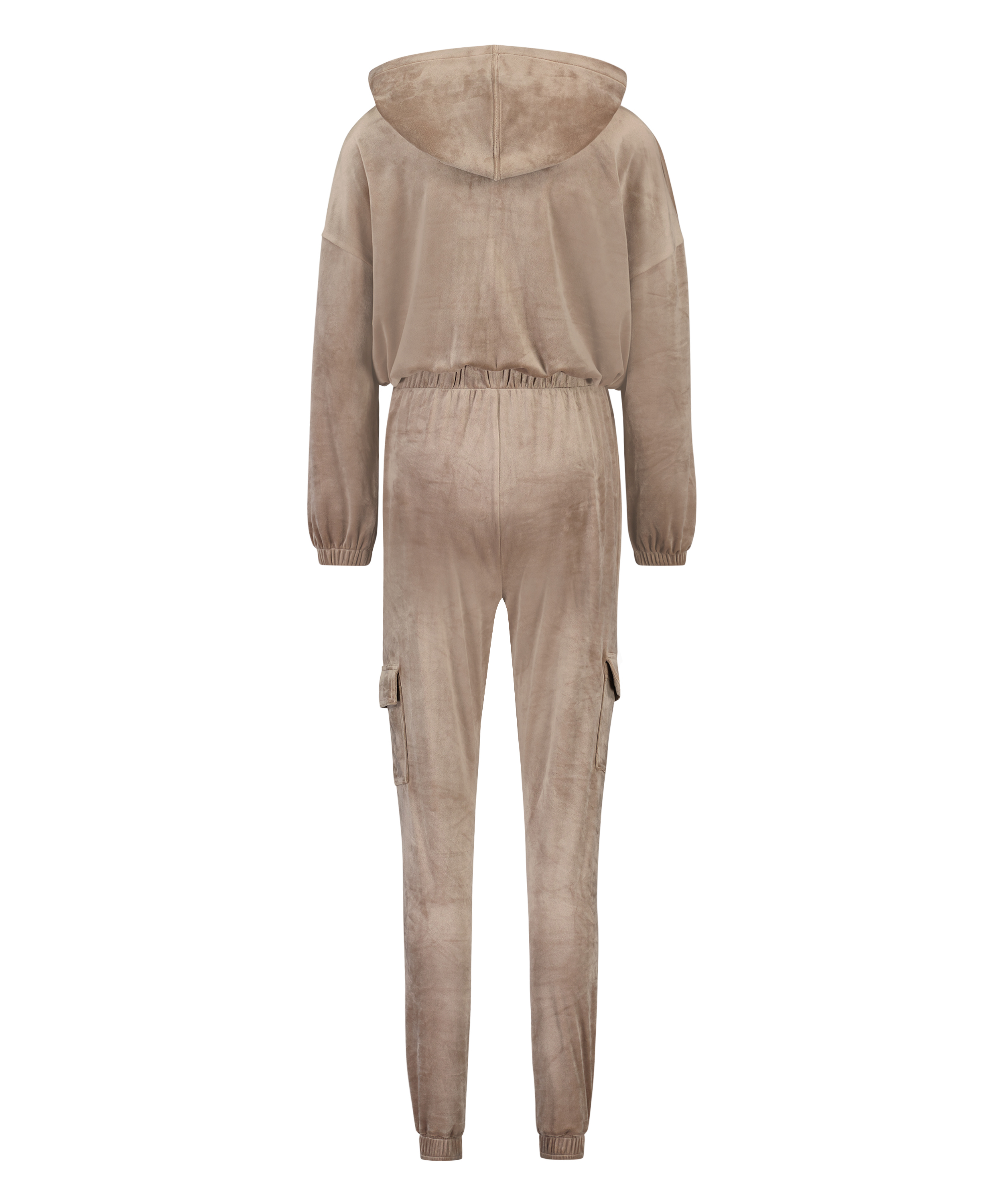 Jumpsuit à capuche Velours, marron, main