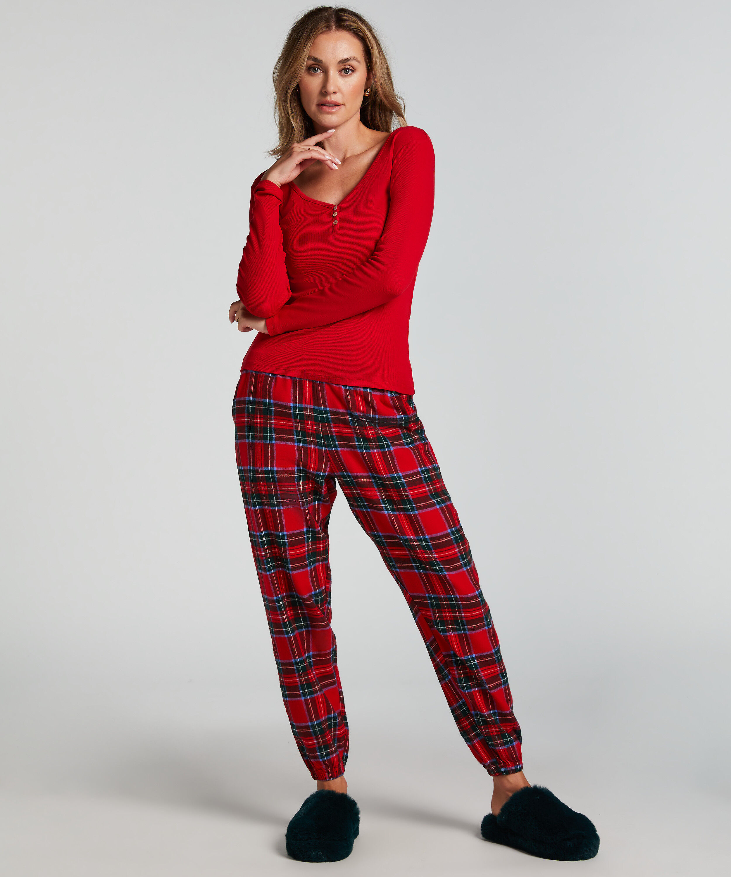Pantalon de Pyjama Flanel, Rouge