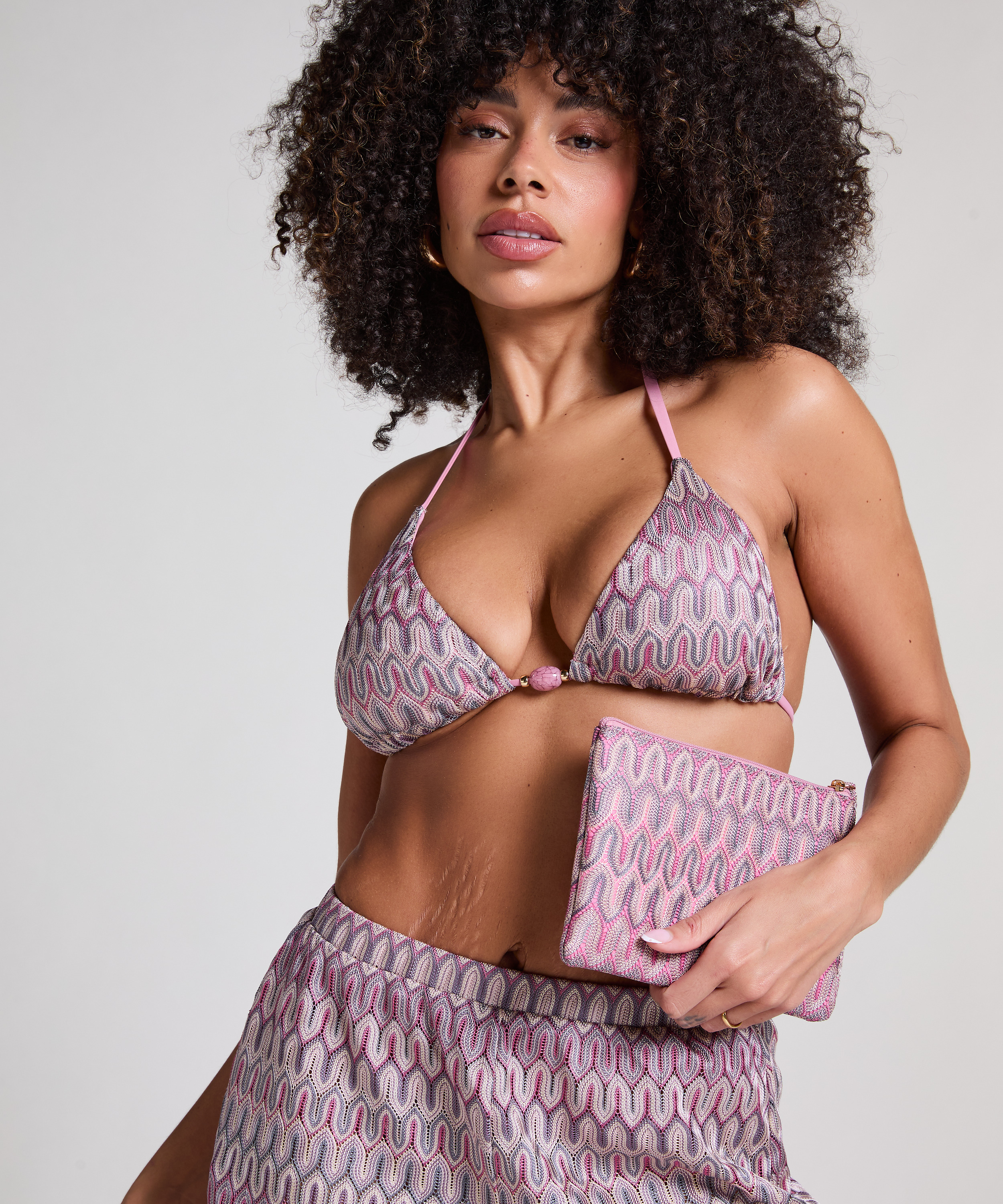 Pochette pour bikini Cali, Rose, main