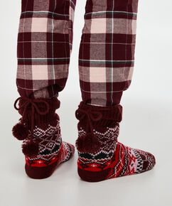 Chaussettes pour pantoufles Fairisle, Rouge
