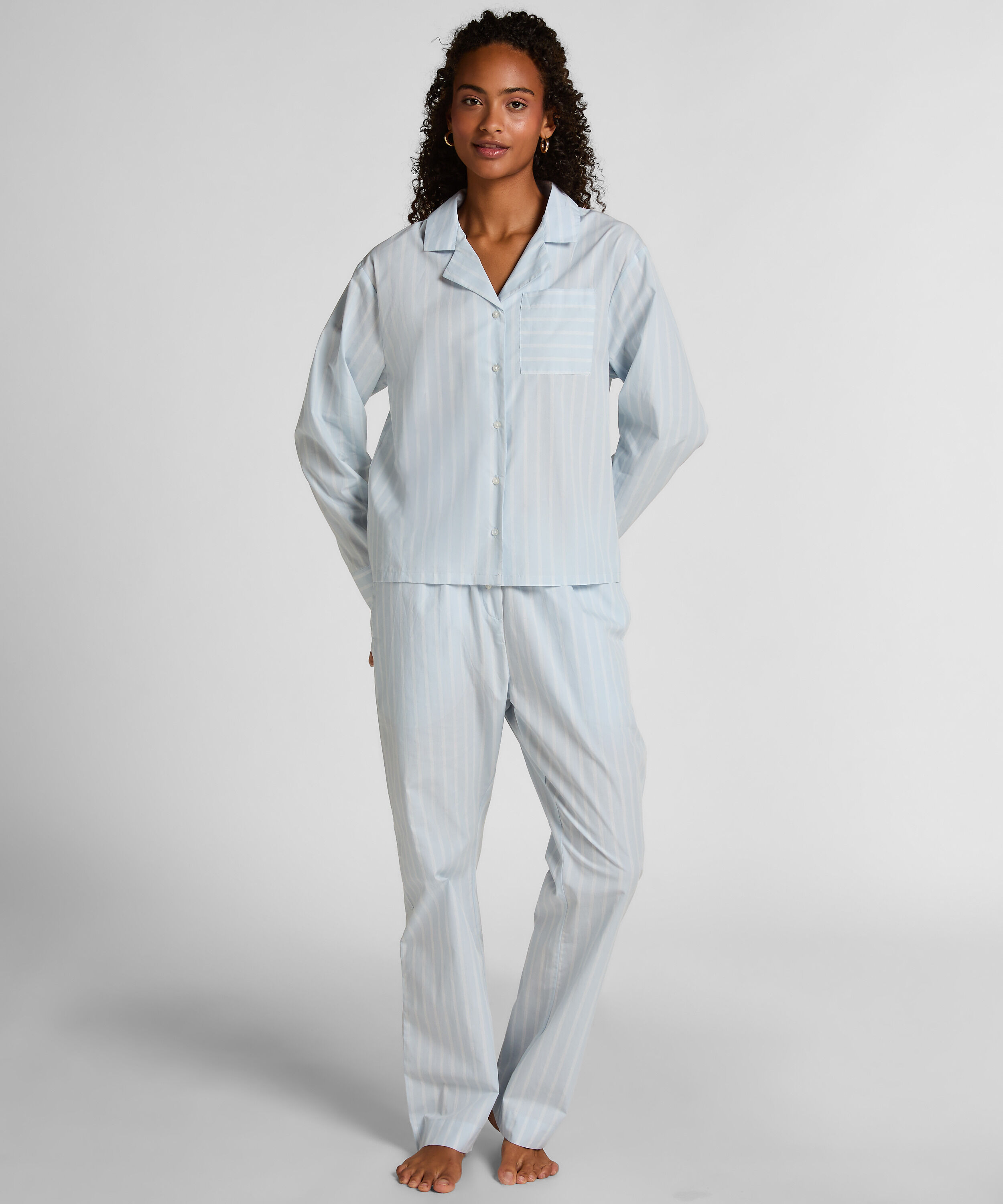 Veste en coton tissé à rayures
