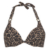 Haut de bikini à armatures à effet push-up préformé Leopard, Beige
