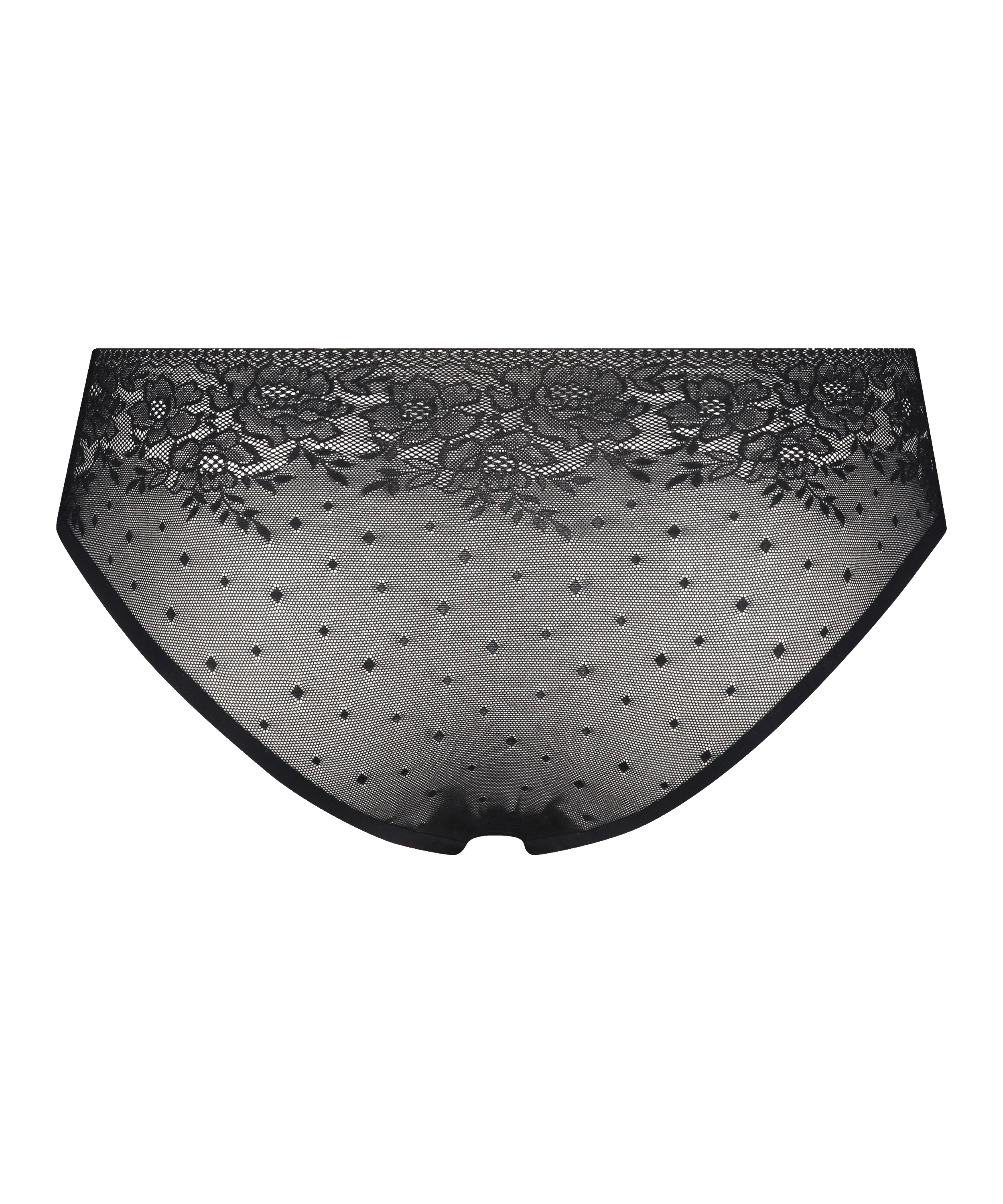Invisible Slip brésilien Allover Lace (tout en dentelle), Noir, main