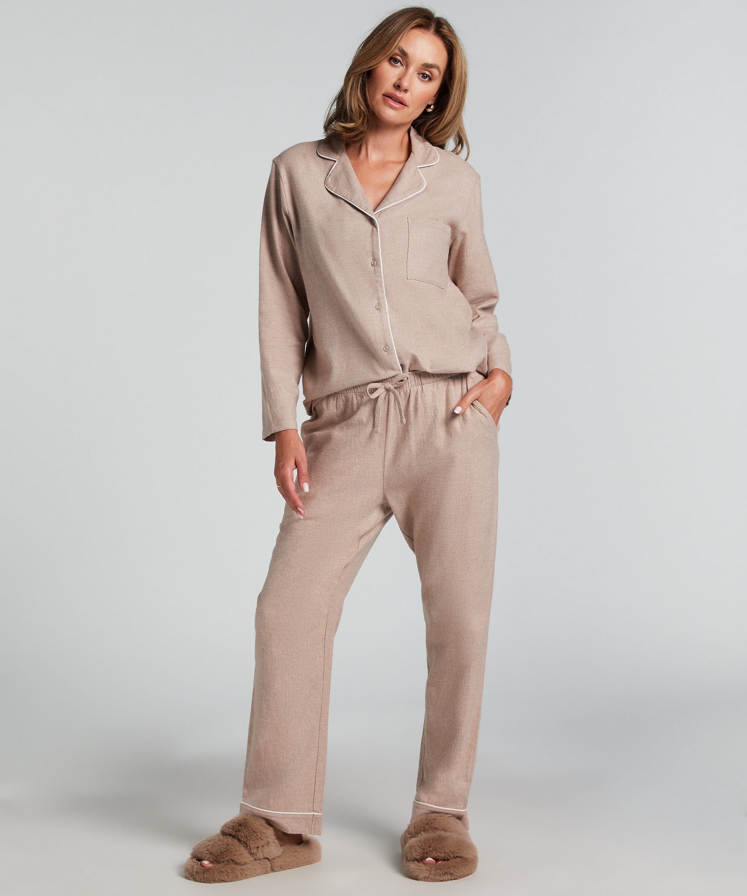 Pantalon de Pyjama Flanel, Beige