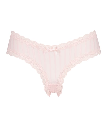 Slip br&eacute;silien V-shape Mesh, Rose