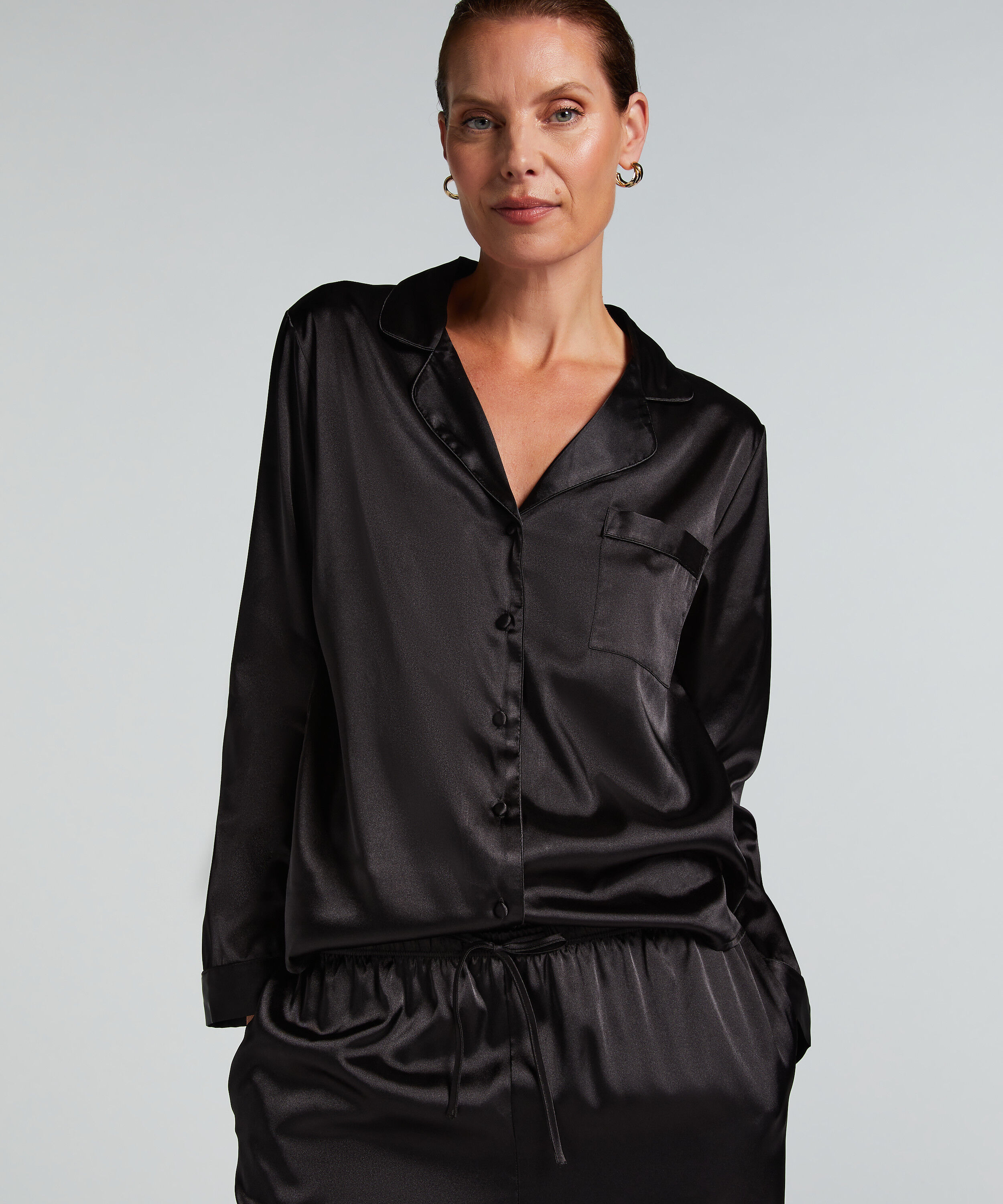 Veste à manches longues Satin, Noir