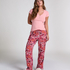 Haut de pyjama à manches courtes Henley, Rose