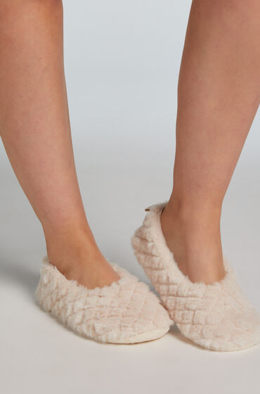 Hunkemöller Pantoufles ballerines moelleuses Beige