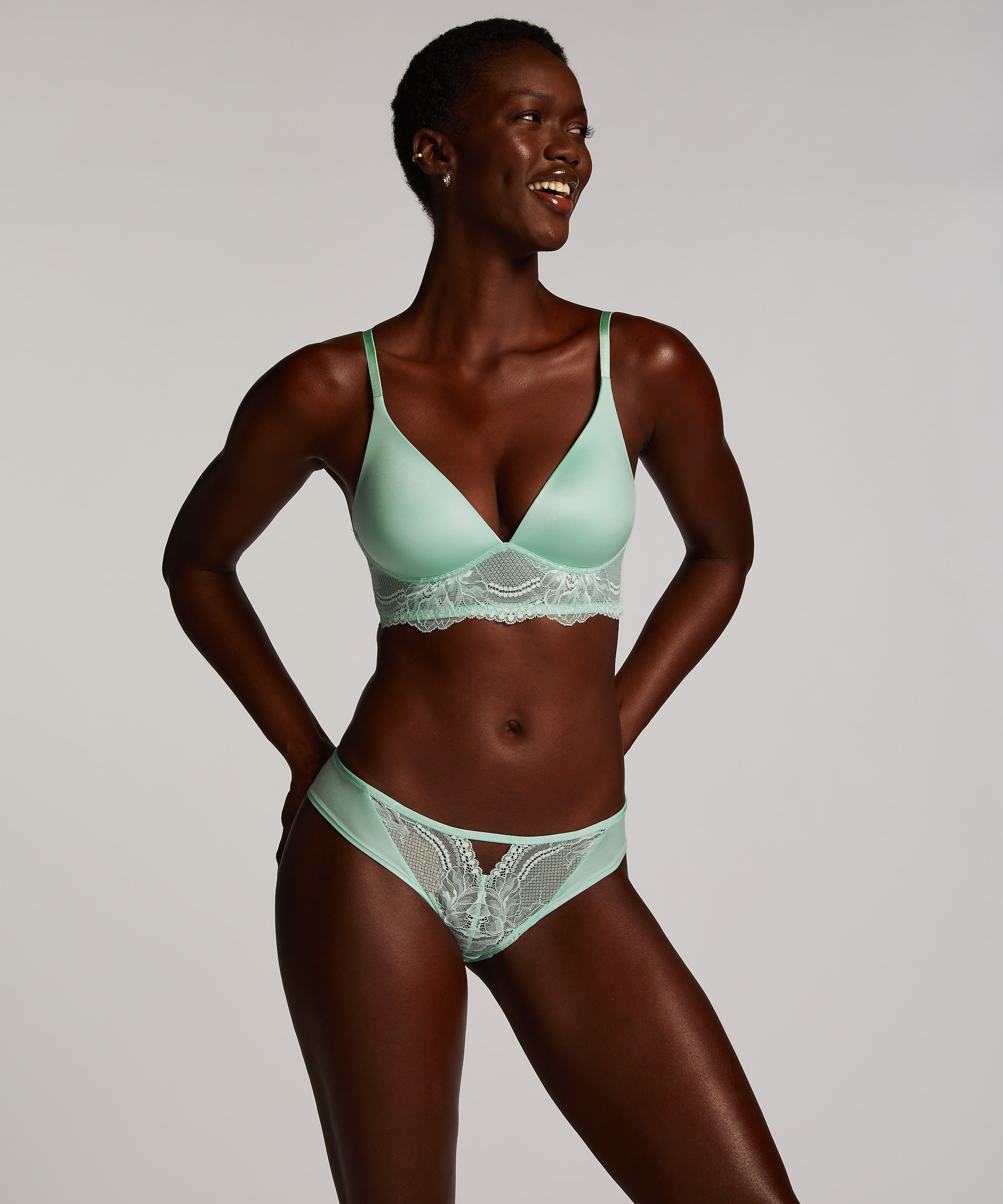 Soutien-gorge rembourré sans armatures Leonie, Vert, main