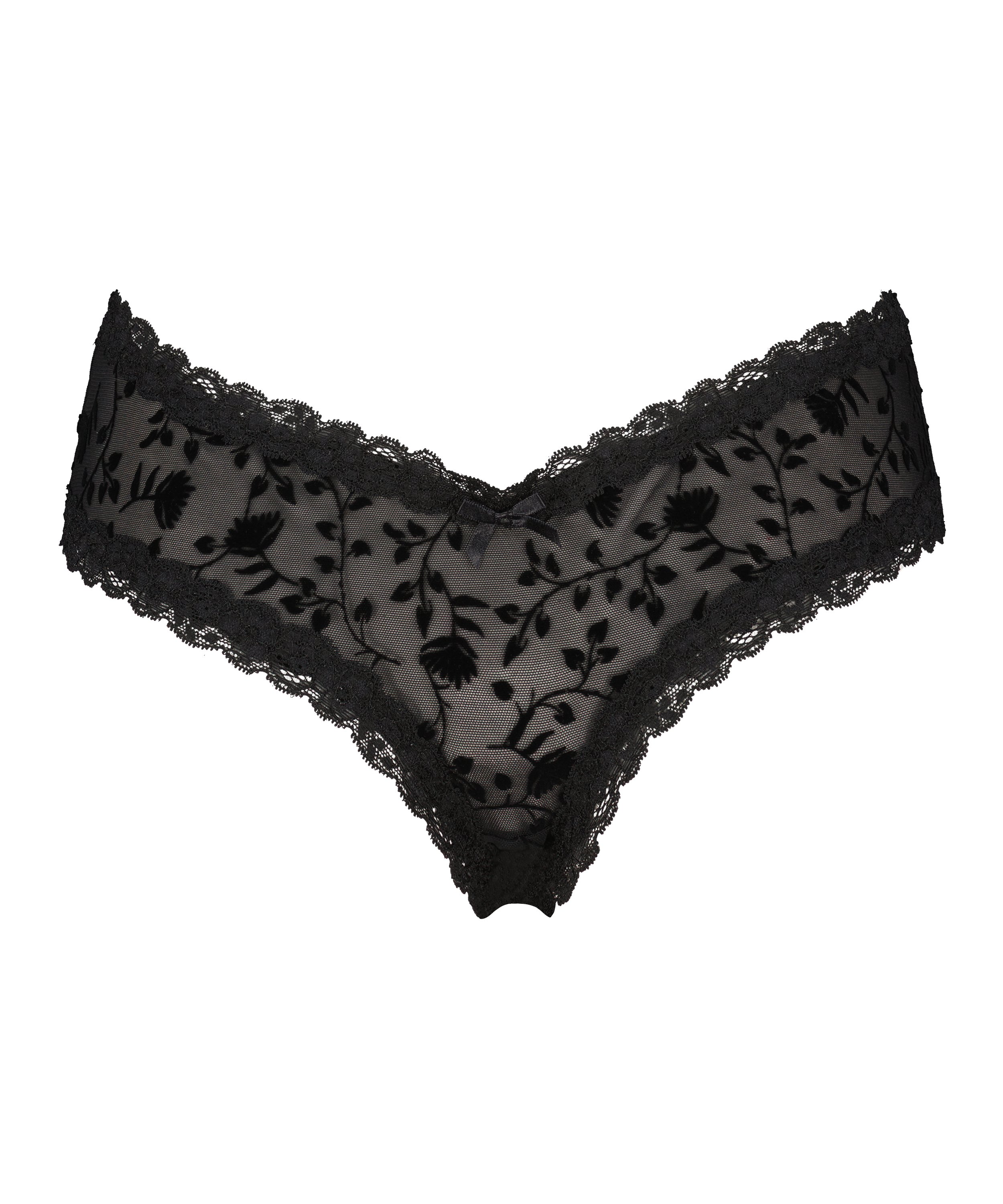 Slip br&eacute;silien V-shape Mesh, Noir, main