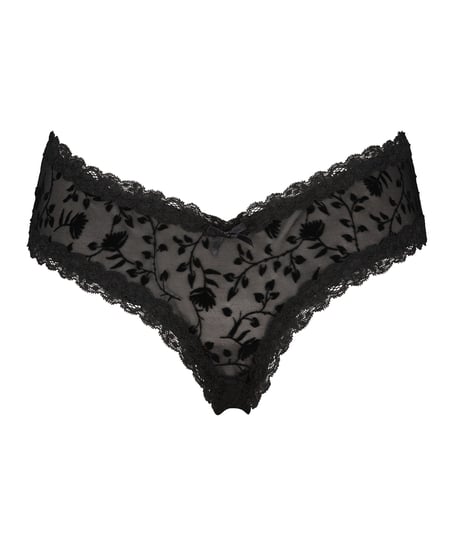 Slip br&eacute;silien V-shape Mesh, Noir