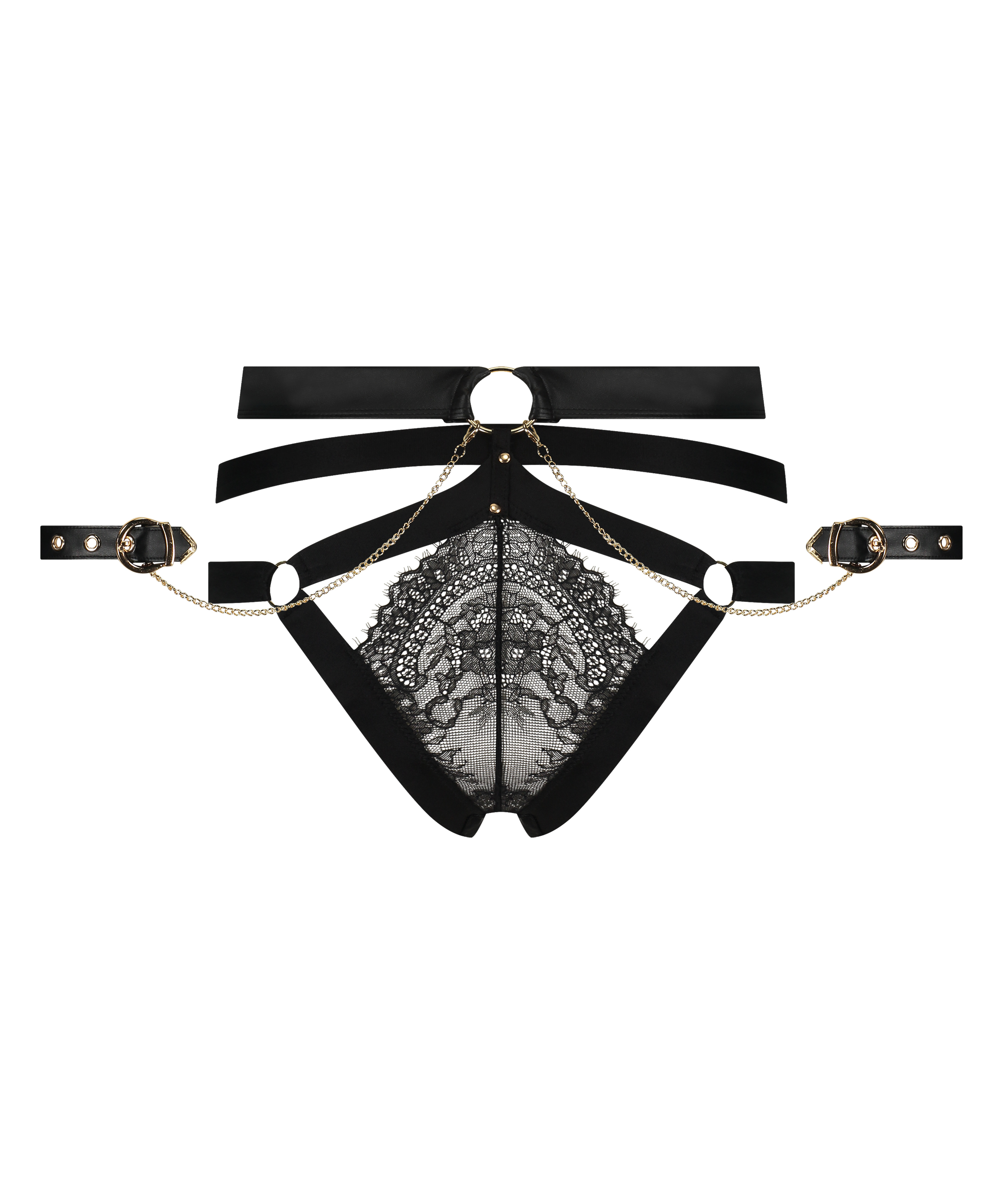 Slip brésilien jambe haute Faye, Noir, main