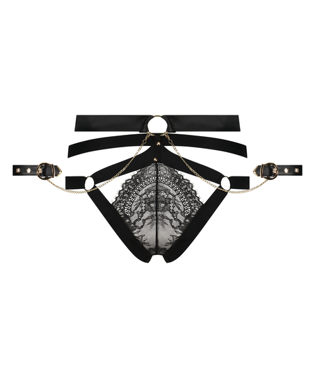 Slip brésilien jambe haute Faye, Noir