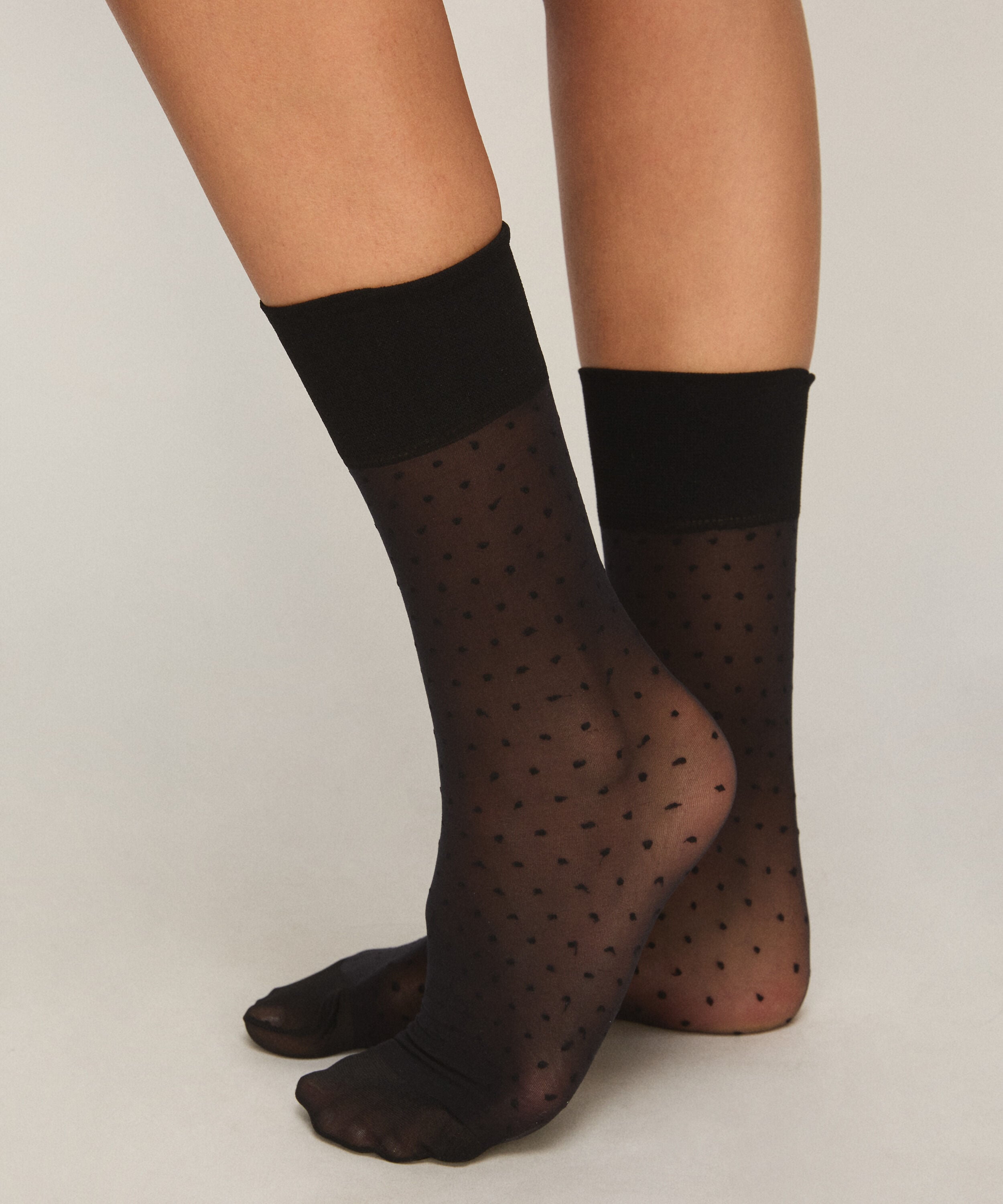 Chaussettes Sheer Dots, Noir Chaussettes Sheer Dots, Noir