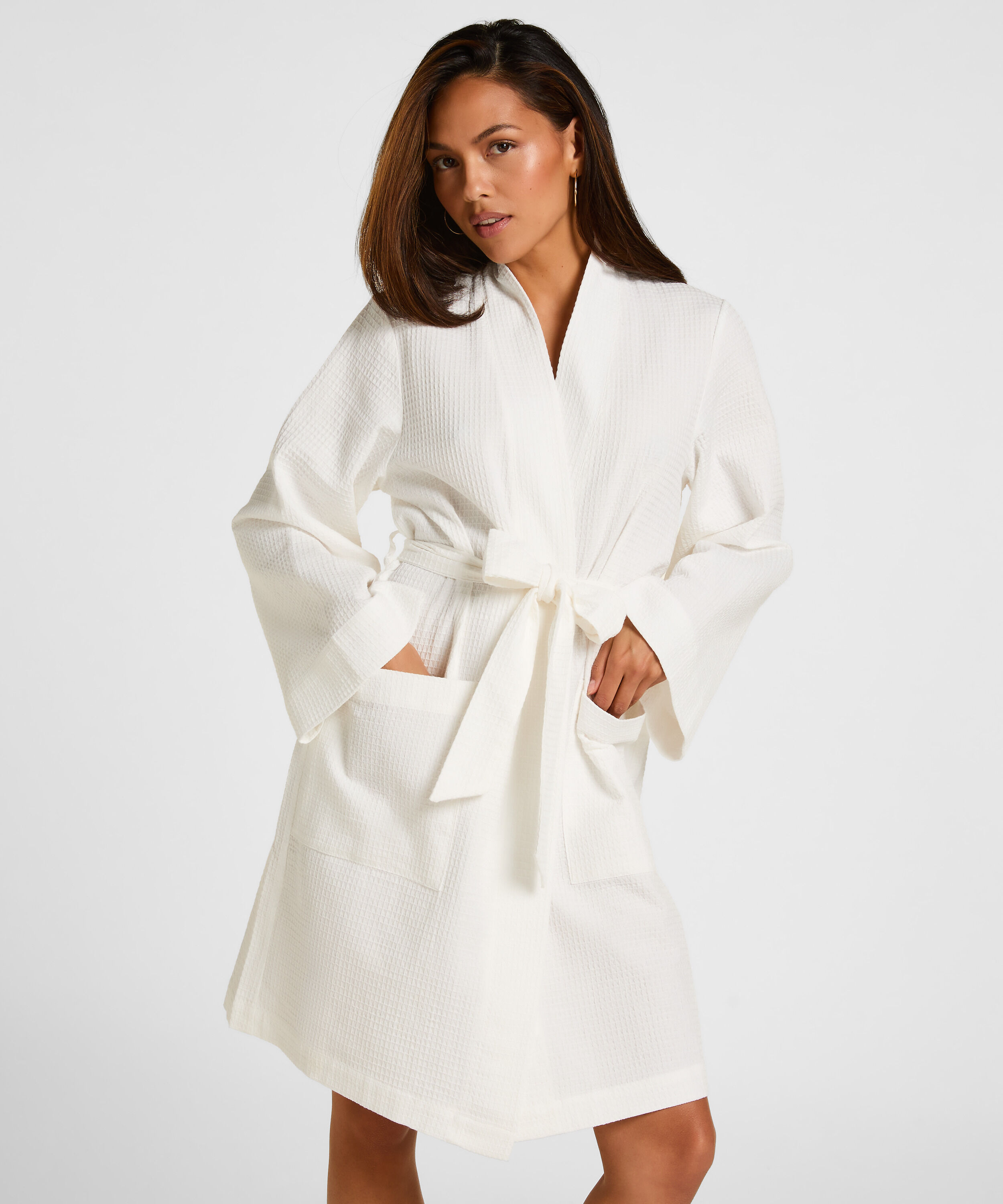 Peignoir gaufré, Blanc Peignoir gaufré, Blanc