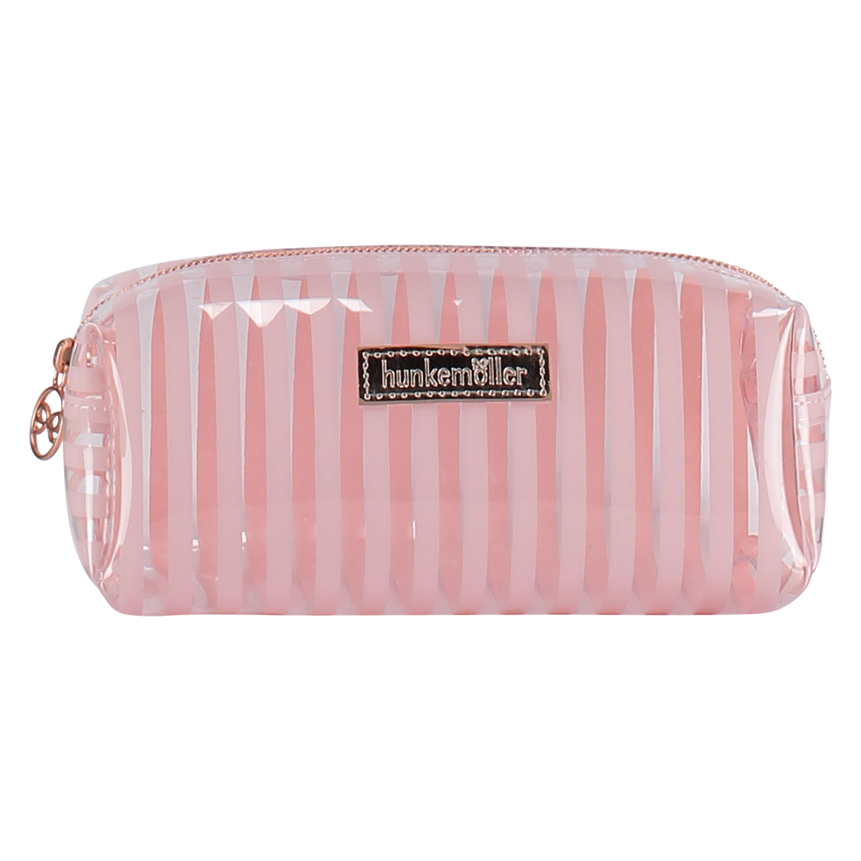 Trousse de maquillage Plastic Stripe, Rose