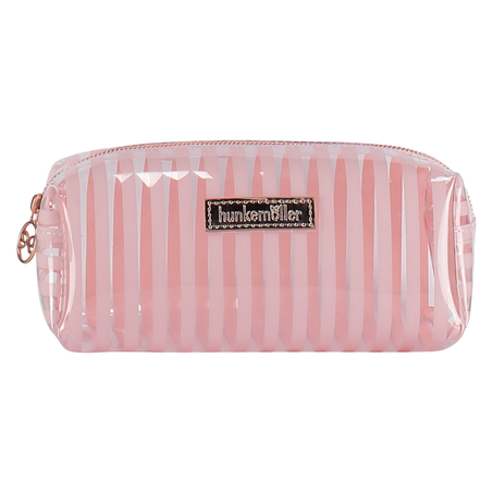 Trousse de maquillage Plastic Stripe, Rose