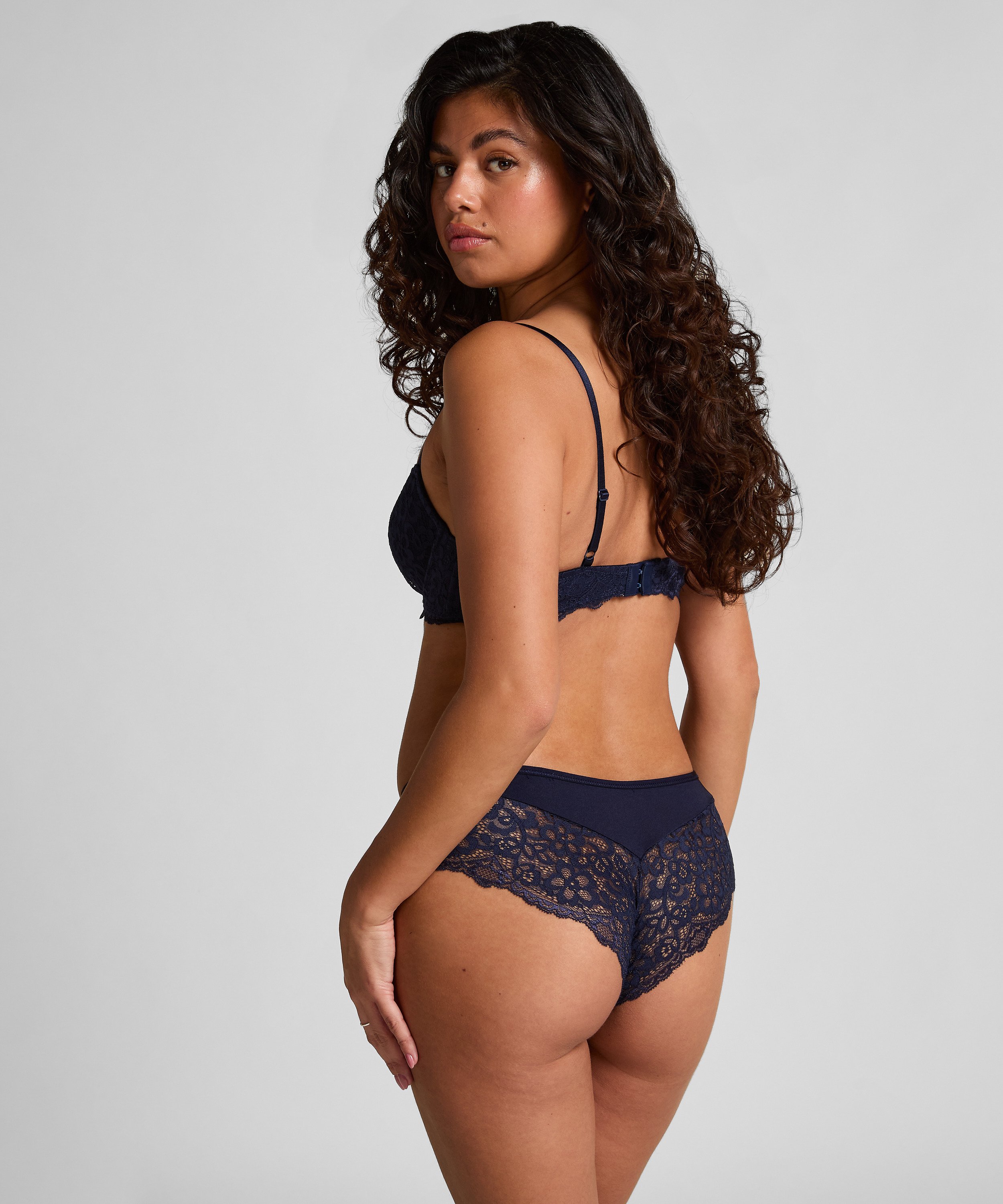 Slip brésilien Marine, Bleu, main