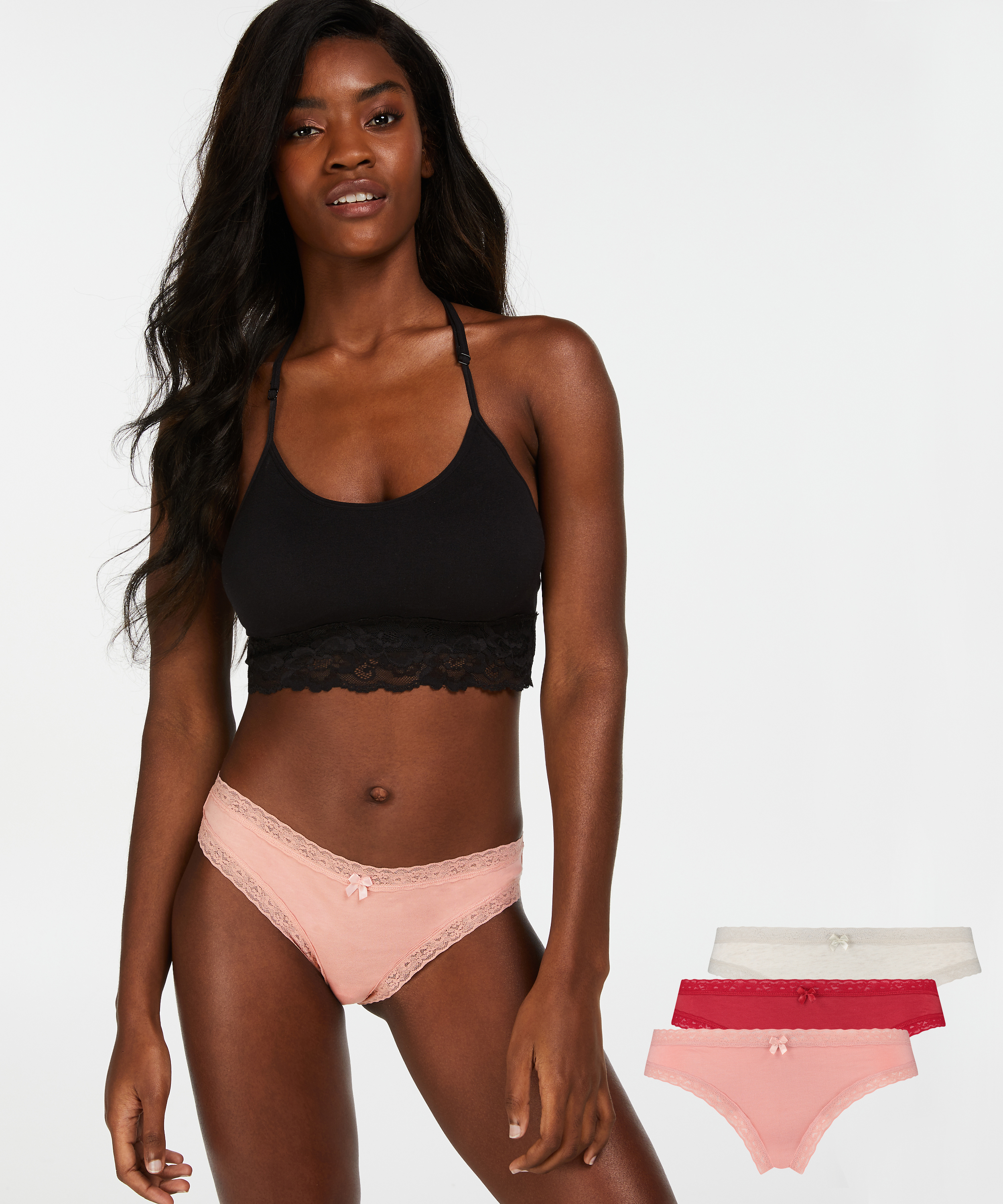 Lot de 3 slips brésilien Classics, Rouge, main