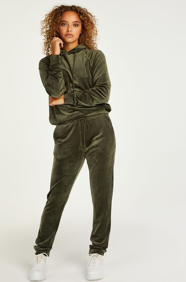 Hunkemöller Petite Pantalon de jogging Velours Vert