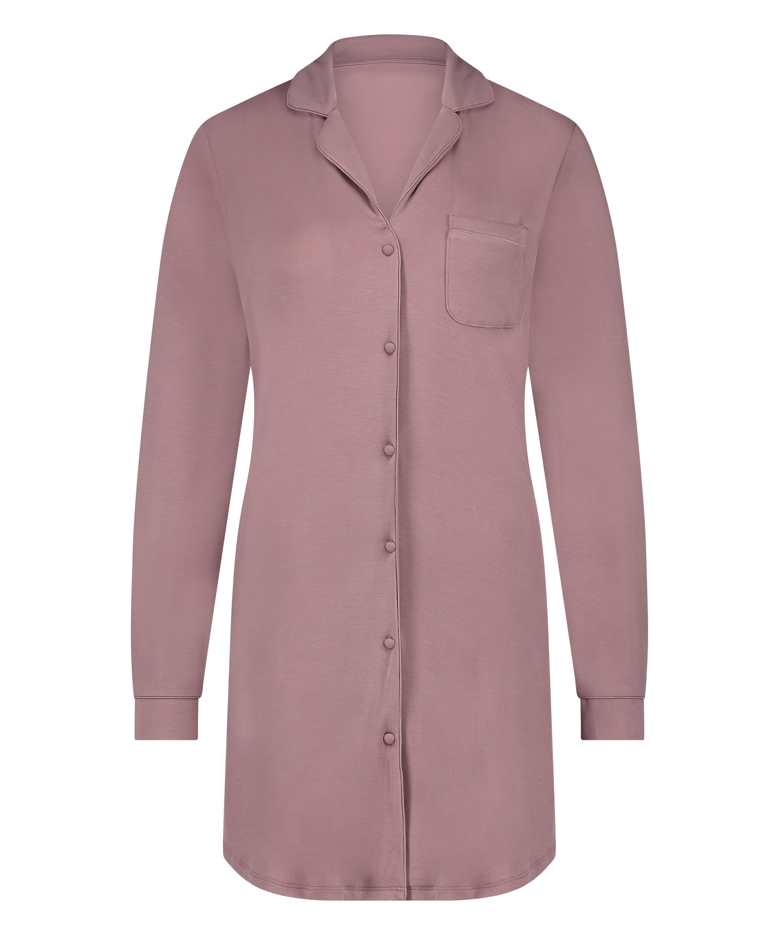 Robe-chemise à manches longues en jersey Essential, Rose, main