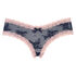 Slip br&eacute;silien V-shape Floral Mesh, Bleu