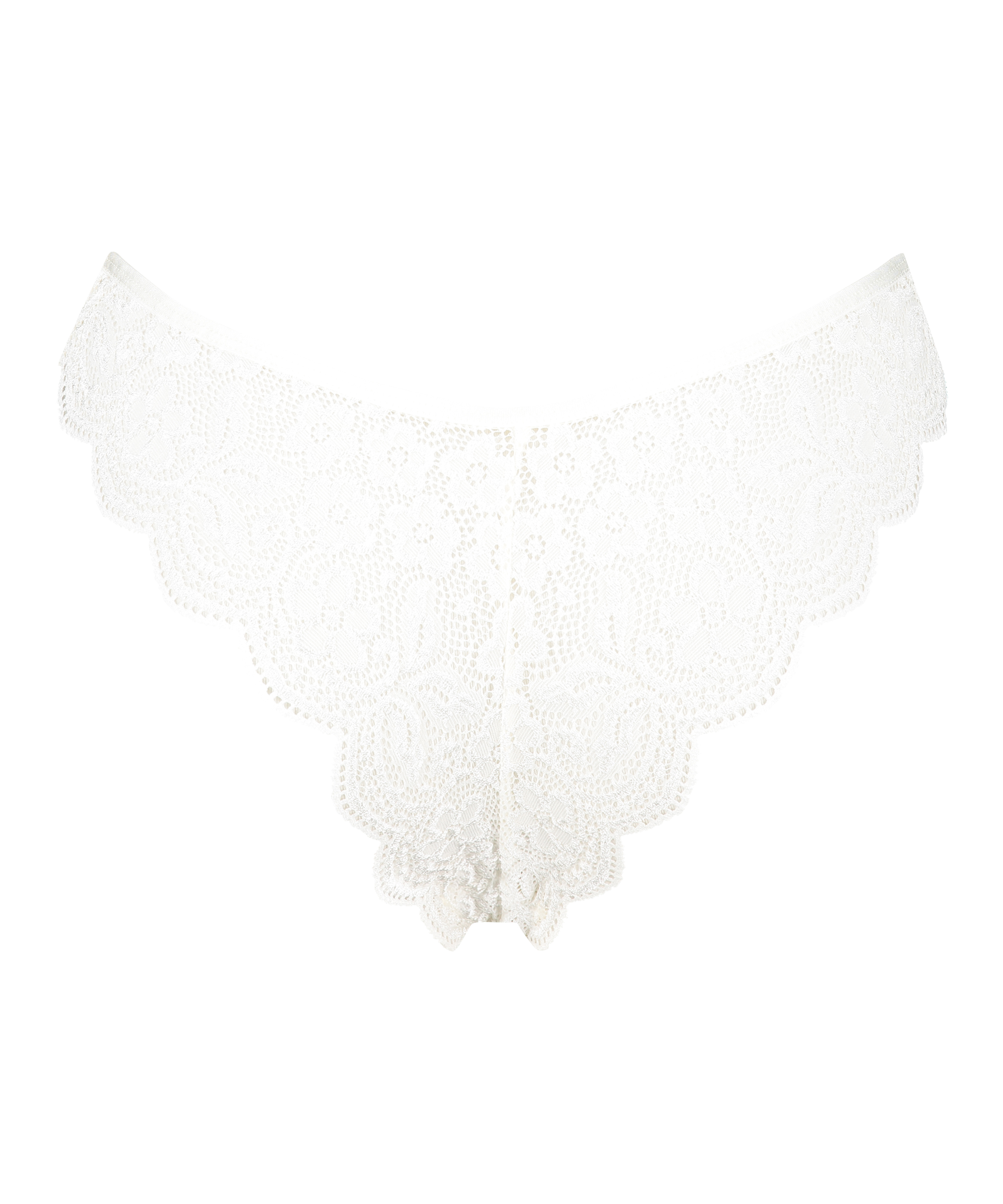 Slip brésilien jambe haute, Blanc, main