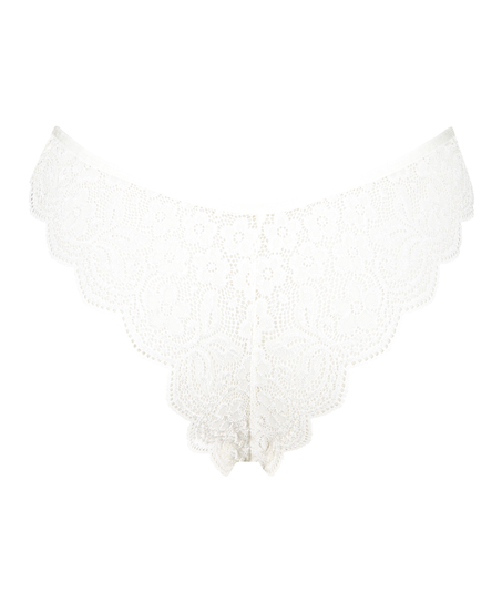 Slip brésilien jambe haute, Blanc