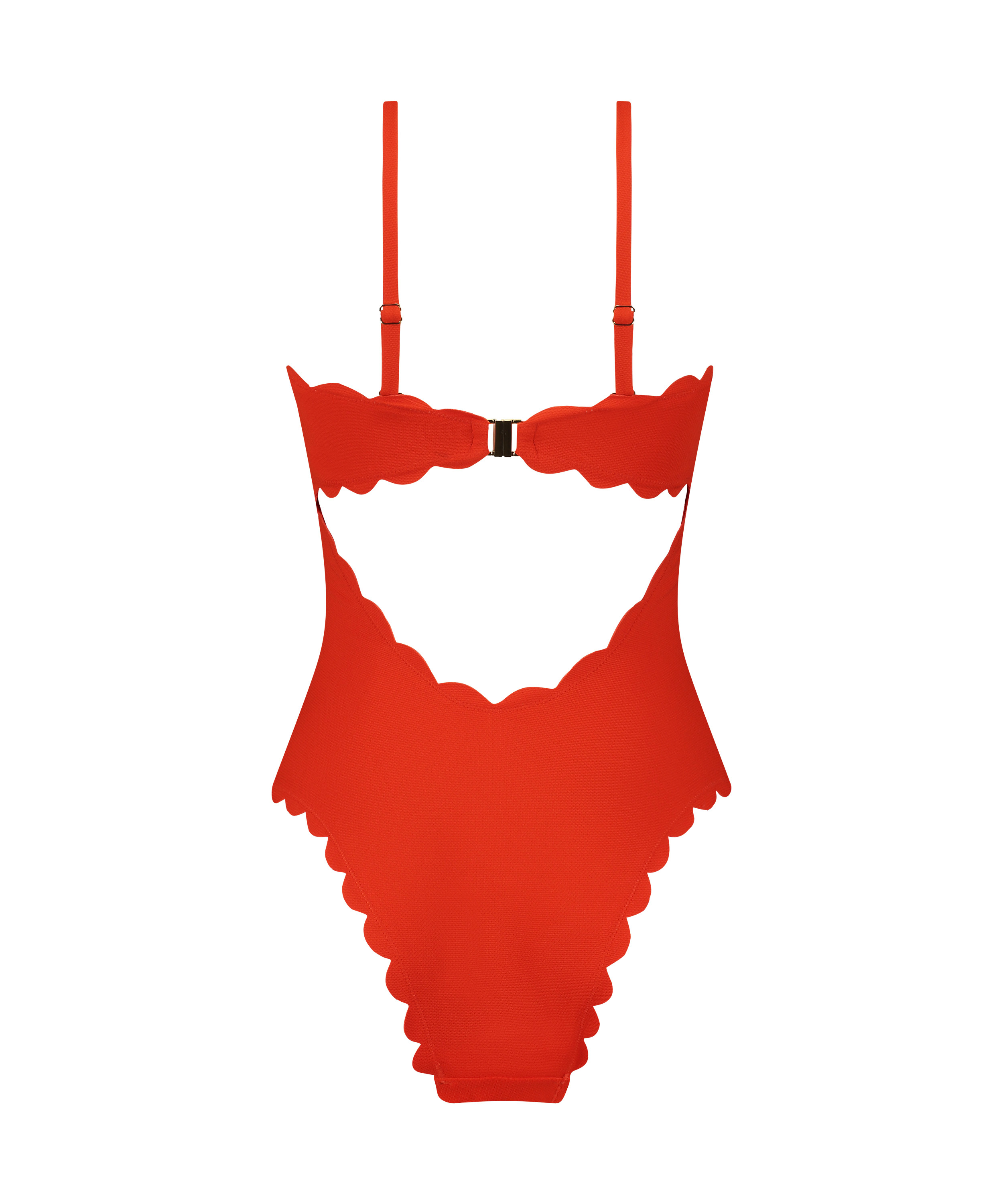 Maillot de bain Bandeau Scallop, Rouge, main