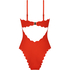 Maillot de bain Bandeau Scallop, Rouge