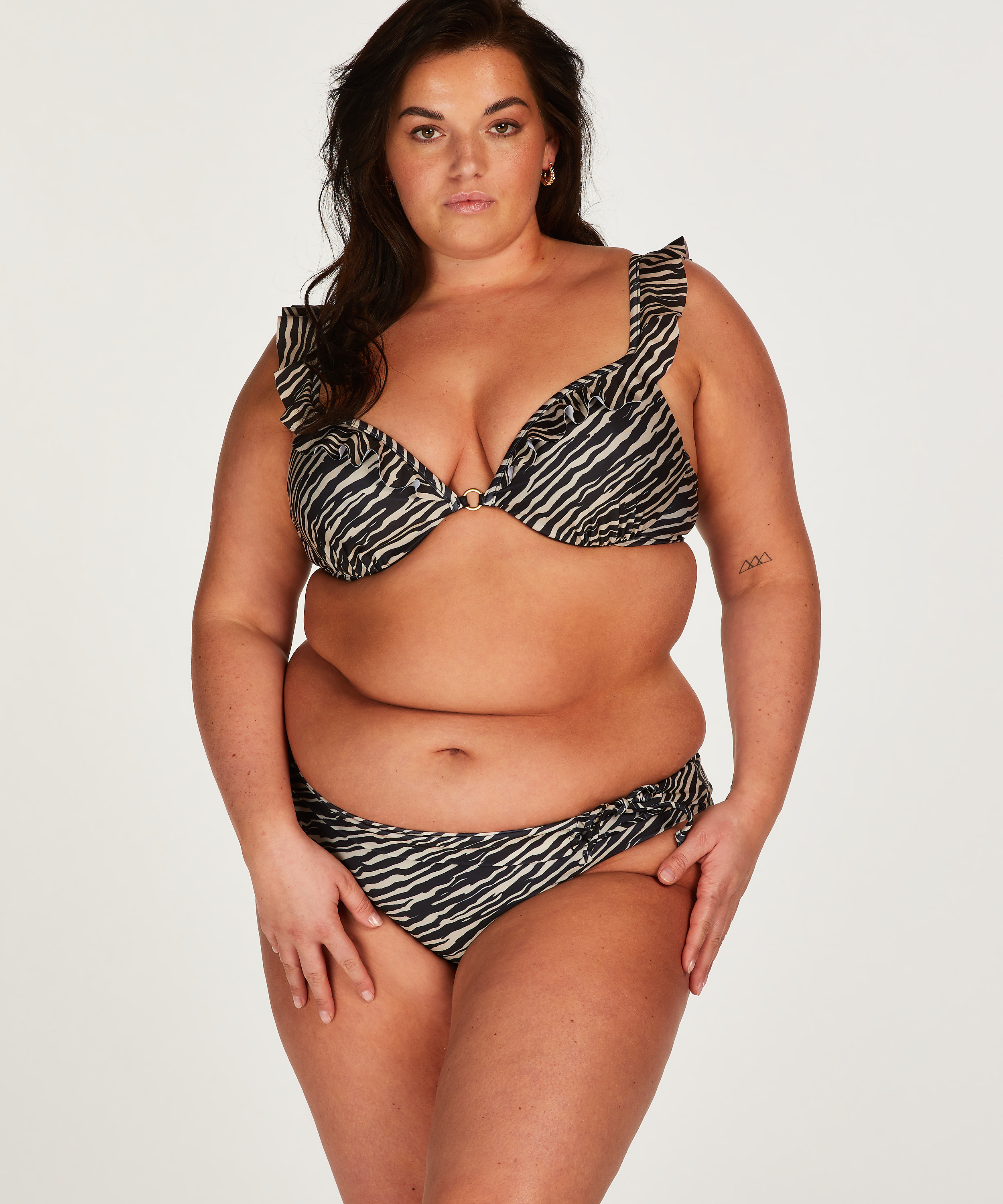 Slip de Bikini Rio Zebra, marron, main