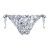 Bas de bikini br&eacute;silien tanga Paisley, Blanc