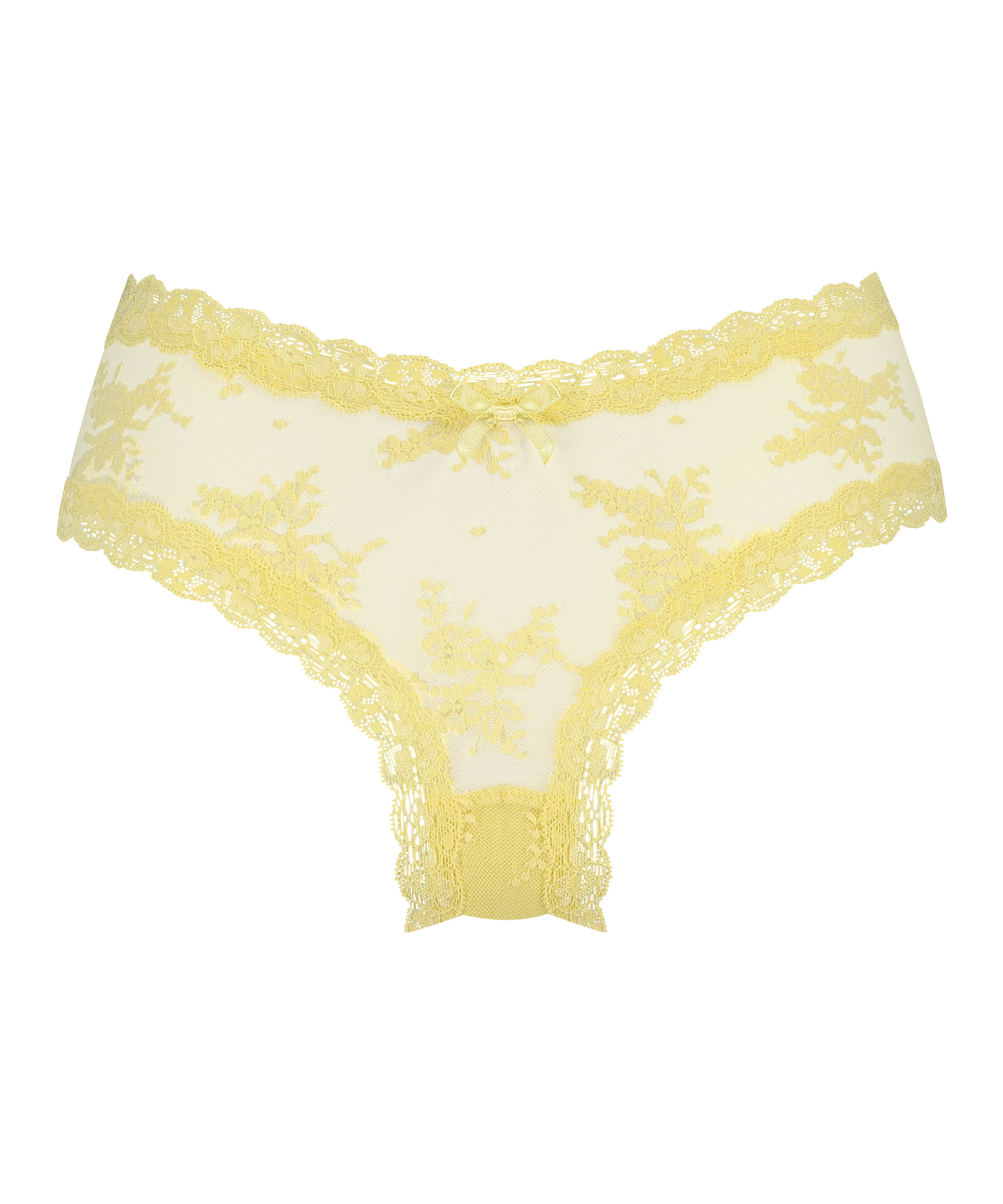 Slip brésilien V-shape Mesh, Jaune, main
