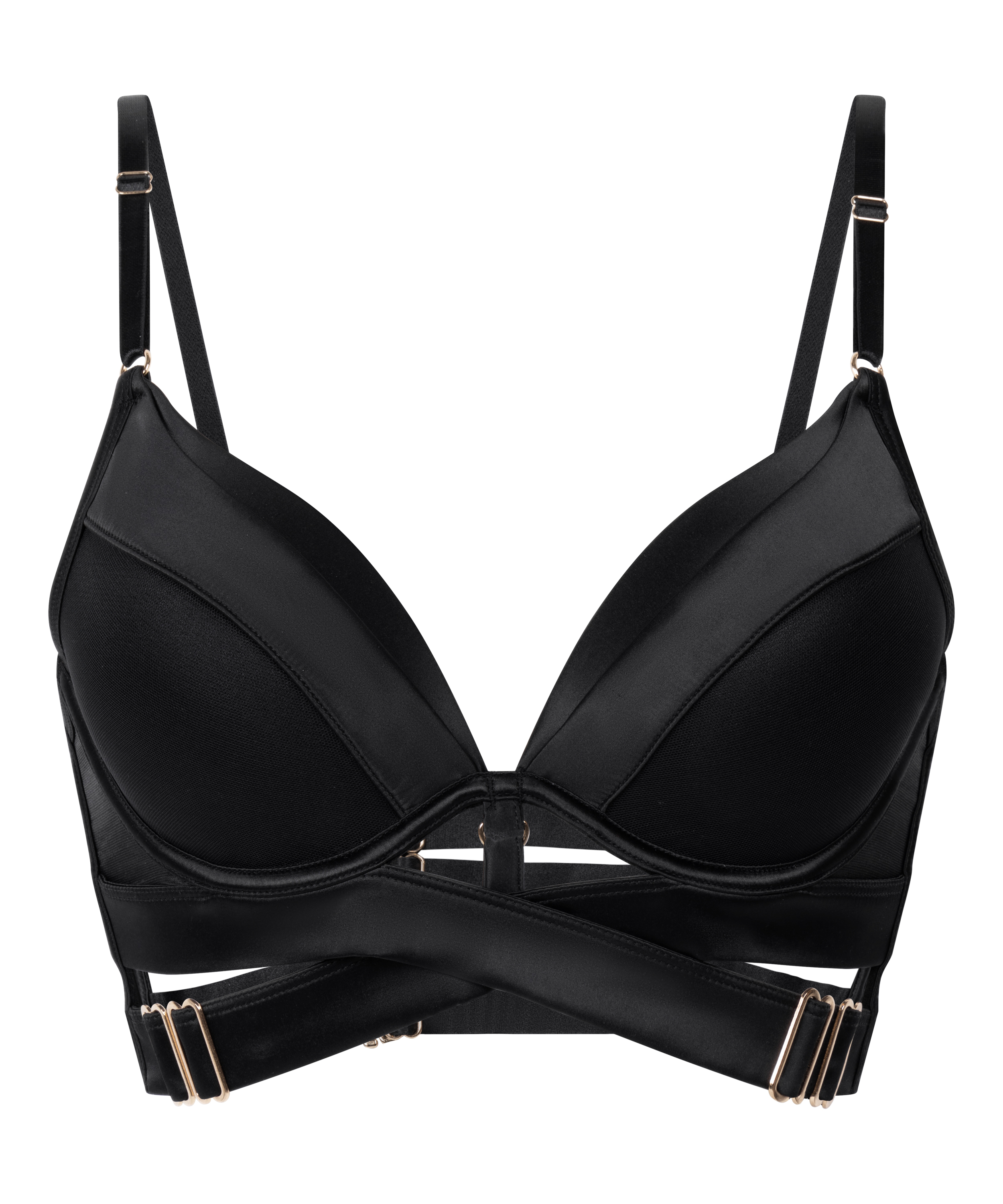 Soutien-gorge à armatures longline push-up préformé Colette, Noir, main