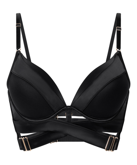 Soutien-gorge à armatures longline push-up préformé Colette, Noir