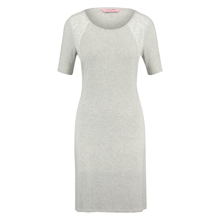 Chemise de nuit à col rond, Gris