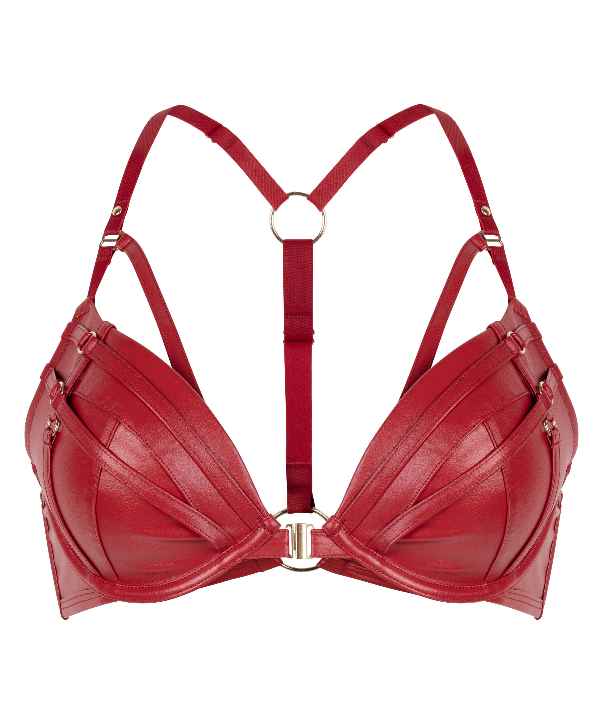 Soutien-gorge &agrave; armatures pr&eacute;form&eacute; push-up Faye, Rouge, main