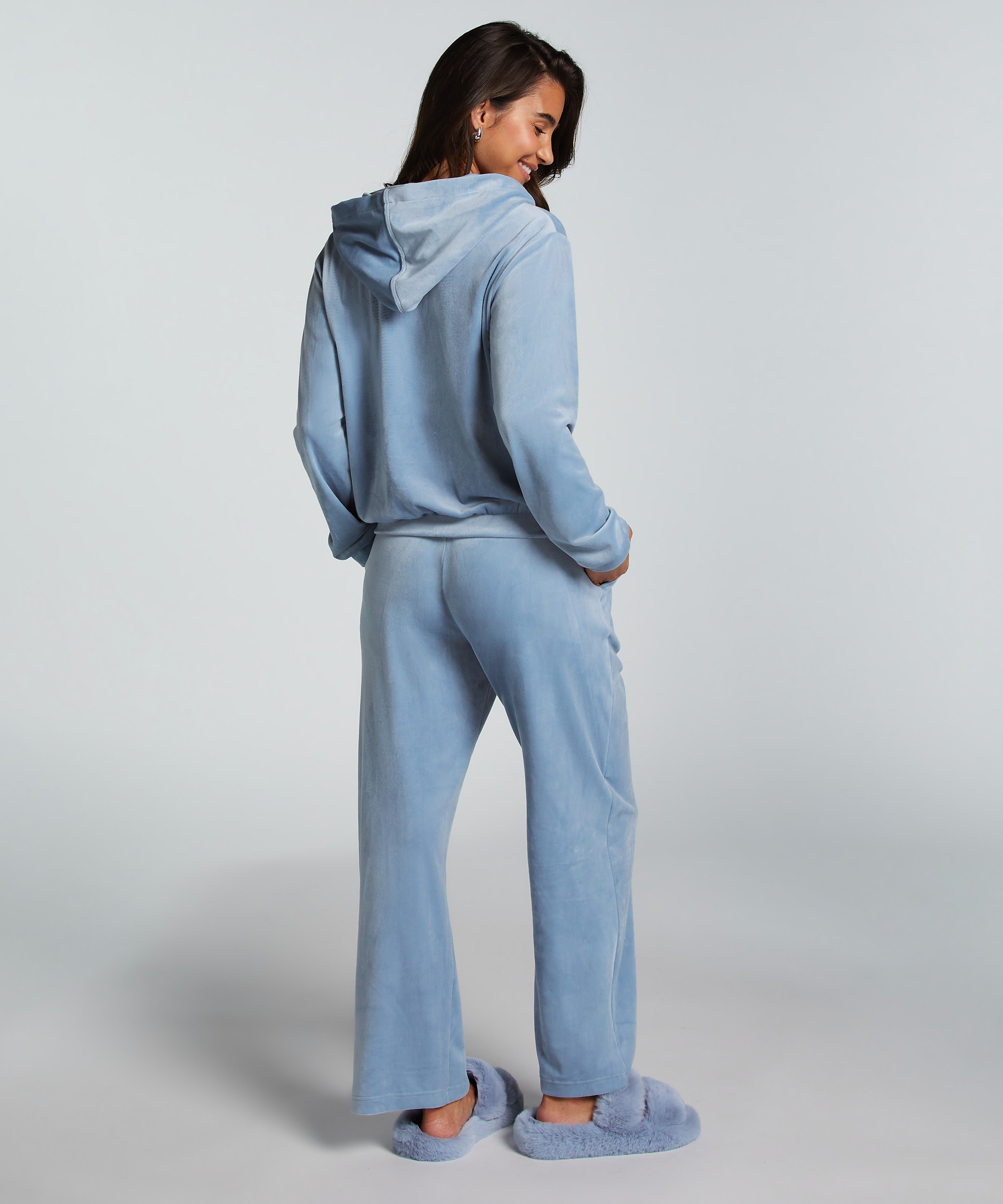 Tall Pantalon de pyjama Velours, Bleu, main