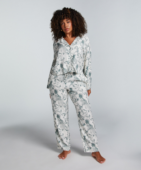 Pantalon de pyjama en Coton, Blanc