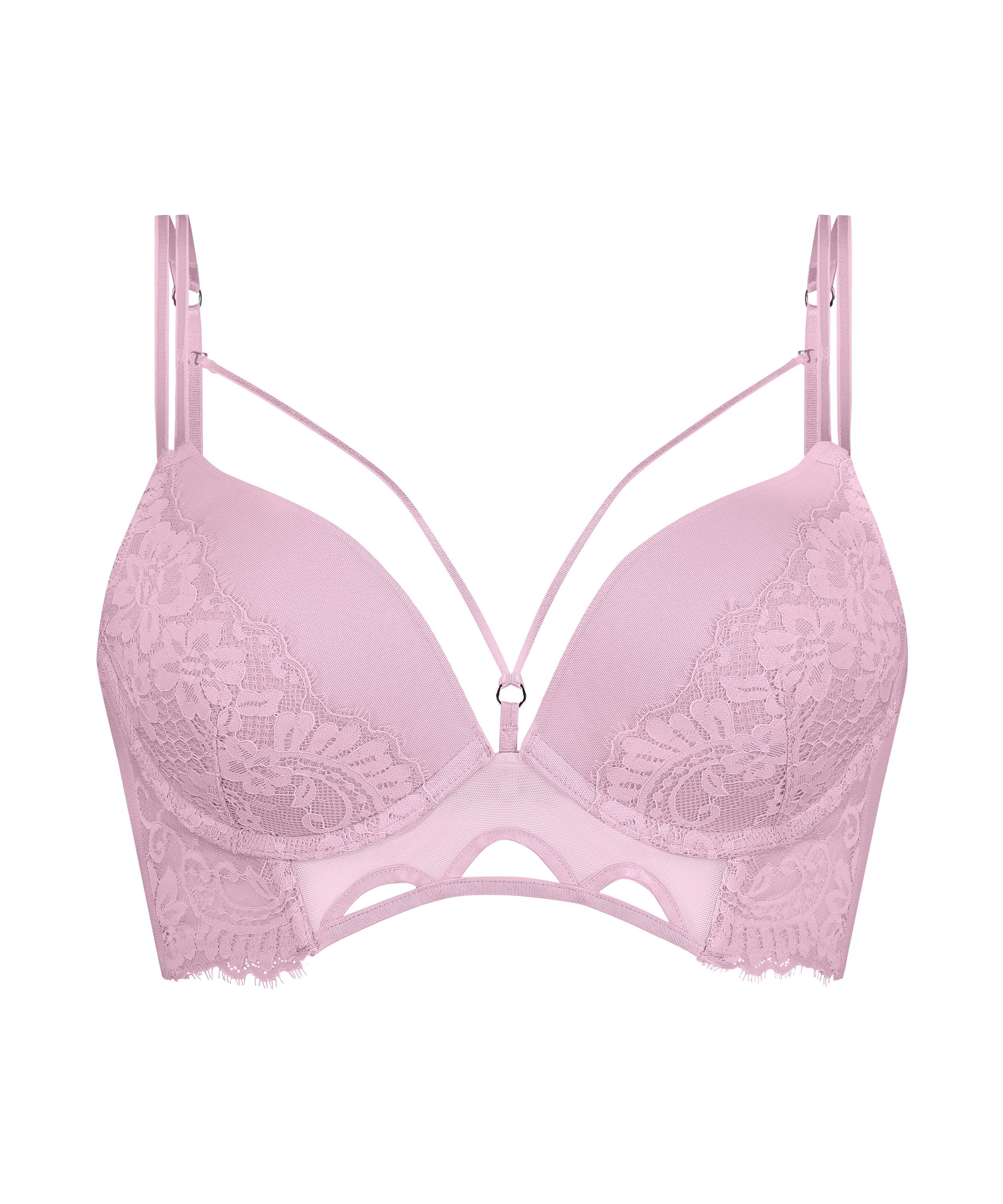 Soutien-gorge push-up à armatures préformé longline Lidia, Rose, main