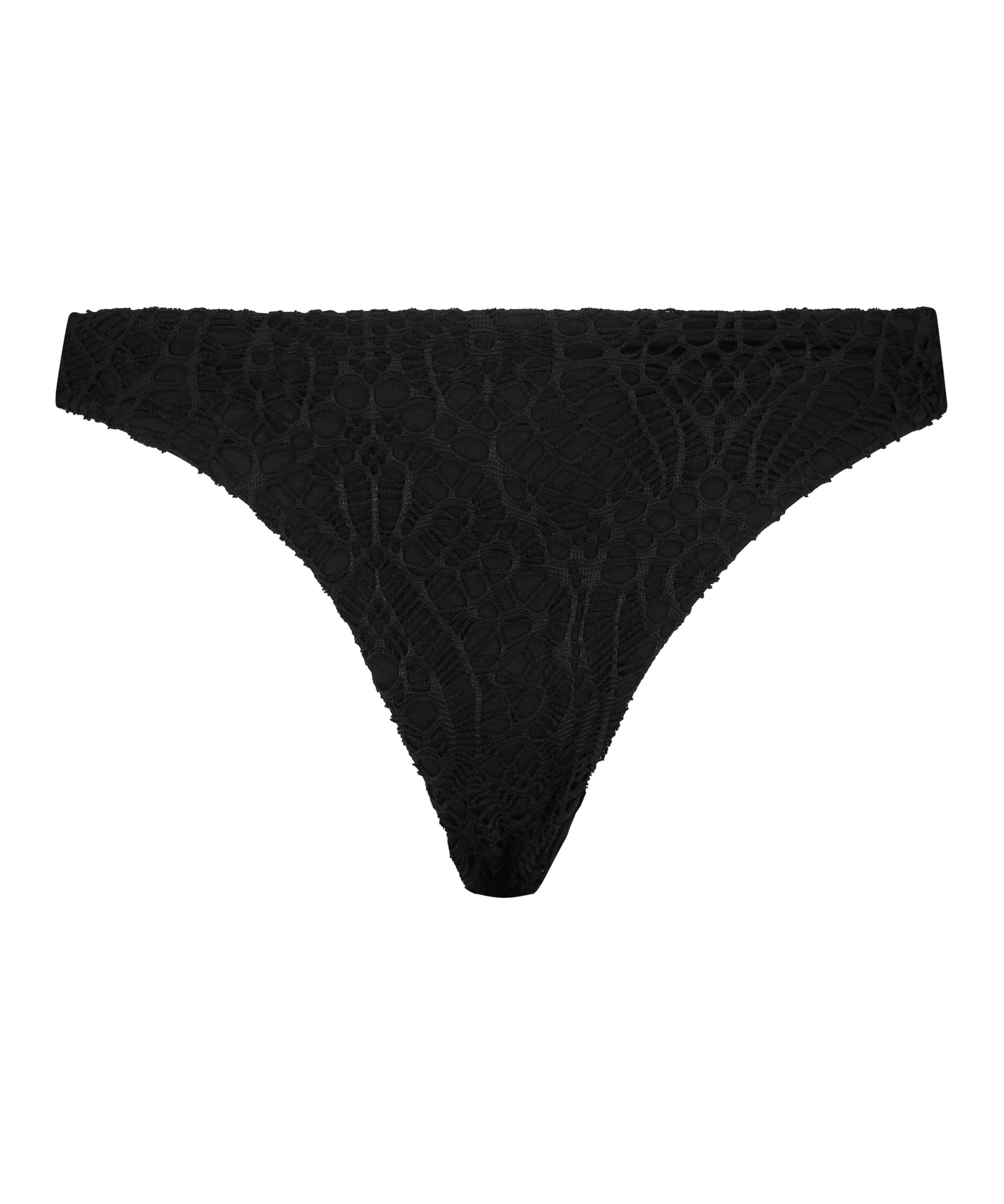 Bas de bikini brésilien Crochet, Noir, main
