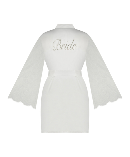 Kimono Satin Bride, Blanc