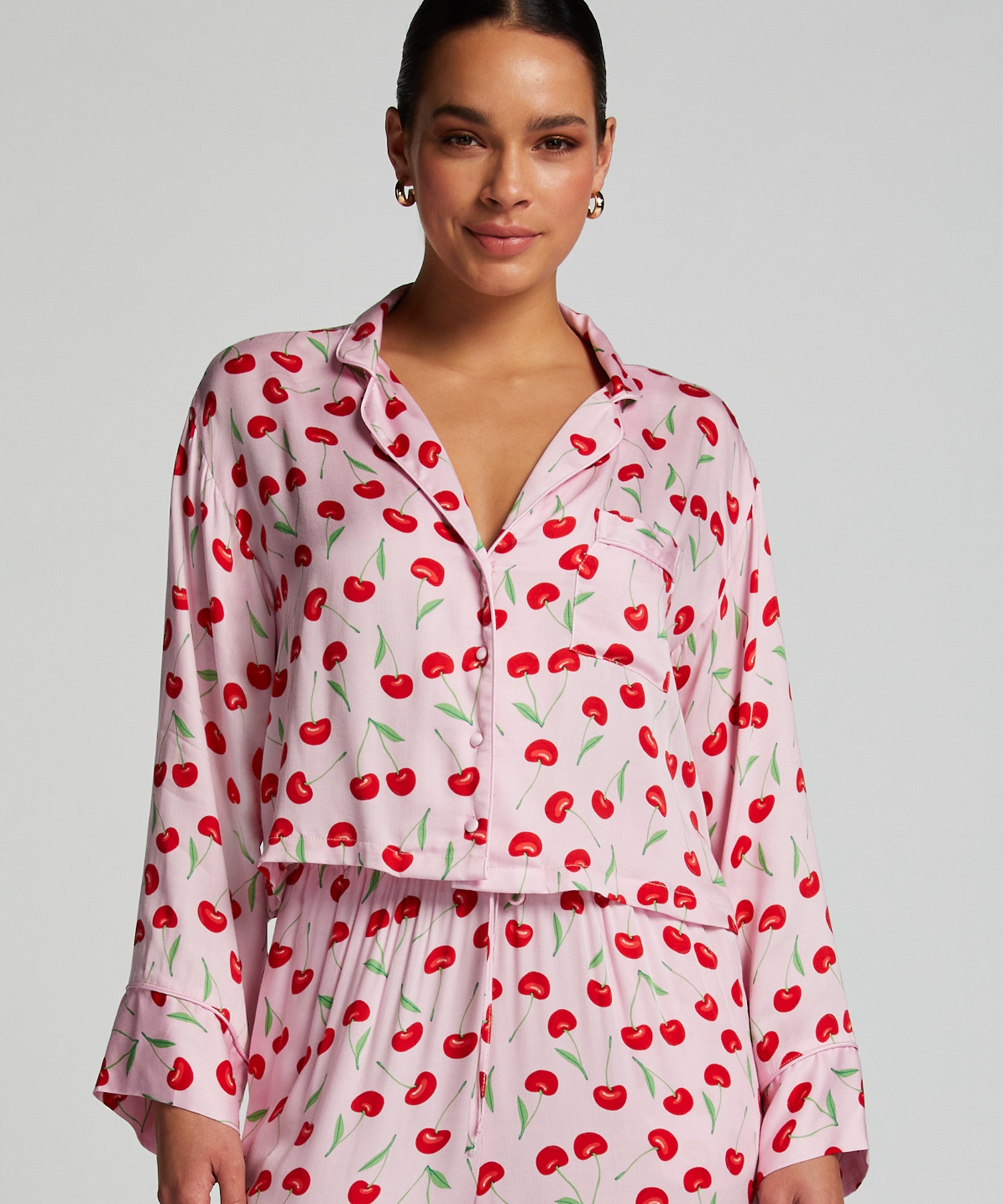 Haut de pyjama Twill, Rose, main